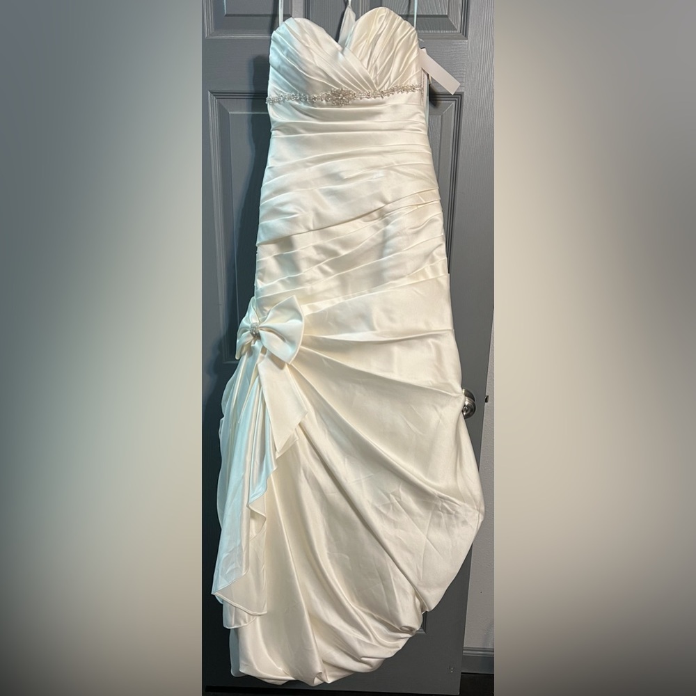 Satin Mermaid Wedding Dress with Bow Detail